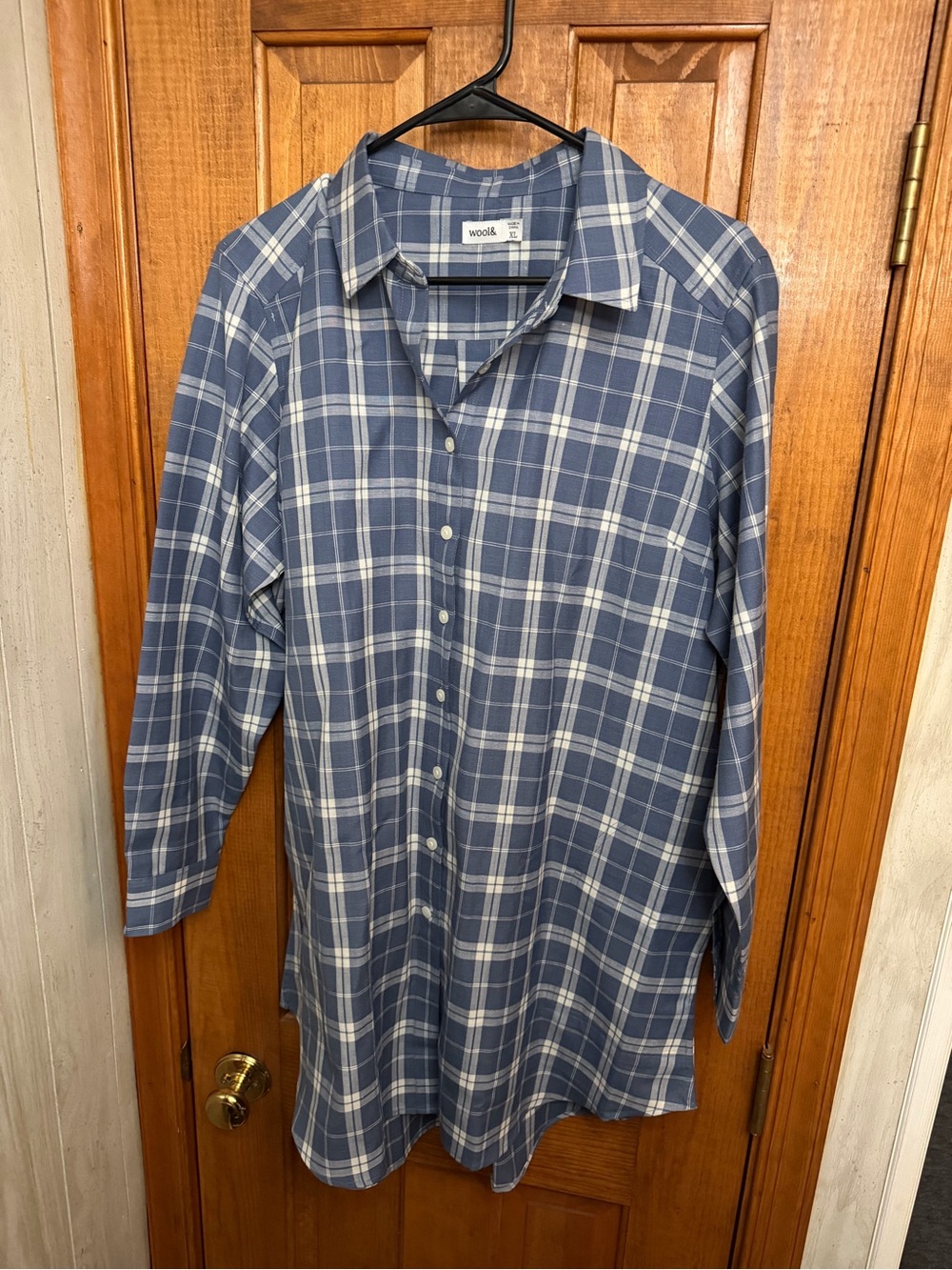 Wool& Florence Tunic – Blue & White Plaid – Size XL